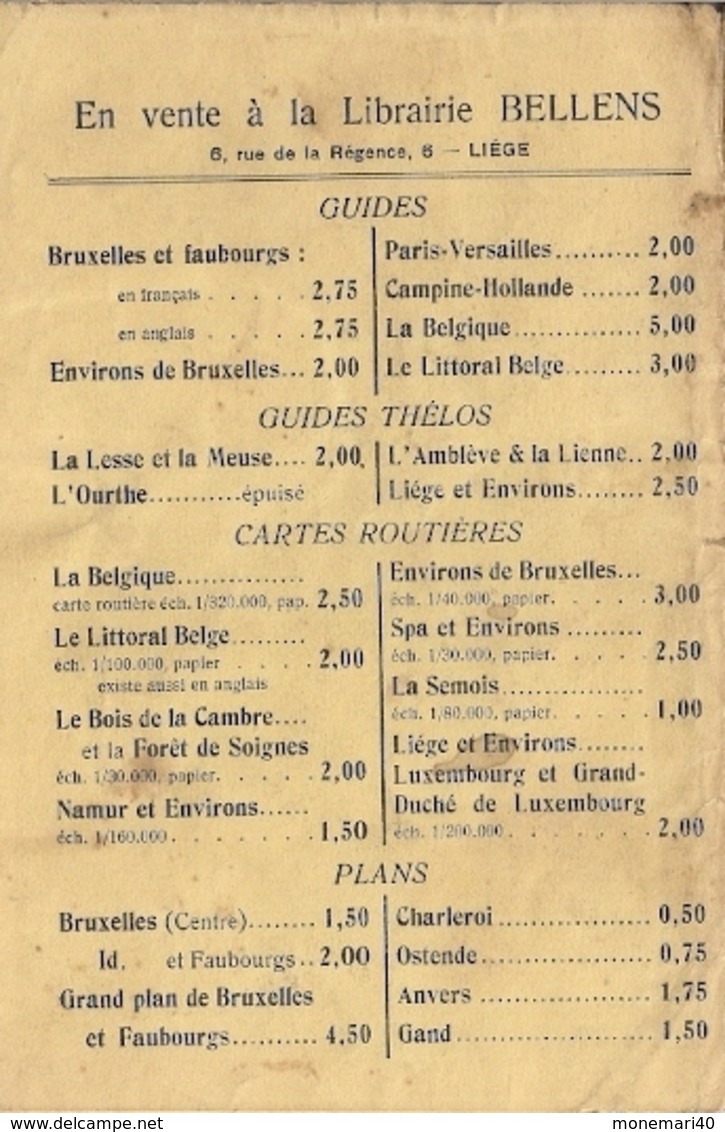 LIÈGE - TRÈS ANCIEN PLAN ILLUSTRÉ Avec RÉPERTOIRE DES RUES (RESTAURABLE BIEN QUE TRÈS USÉ) - Other & Unclassified