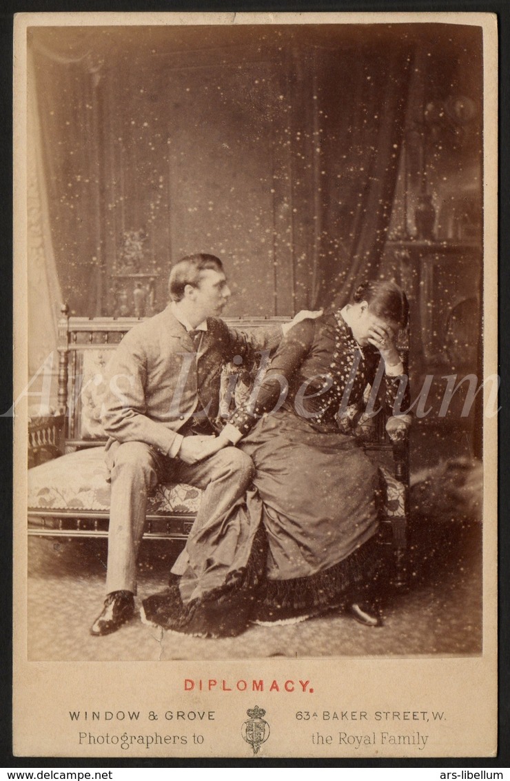 Cabinet Card / Cabinet Photo / Couple / Diplomacy / Madge Kendal / William Hunter Kendal / Window & Grove / London - Alte (vor 1900)