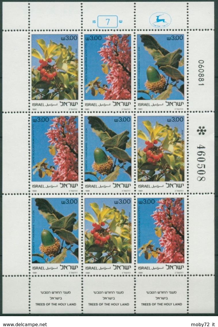 Israele - 1981 - Nuovo/new MNH - Flora - Sheet - Mi N. 868/70 - Blocchi & Foglietti