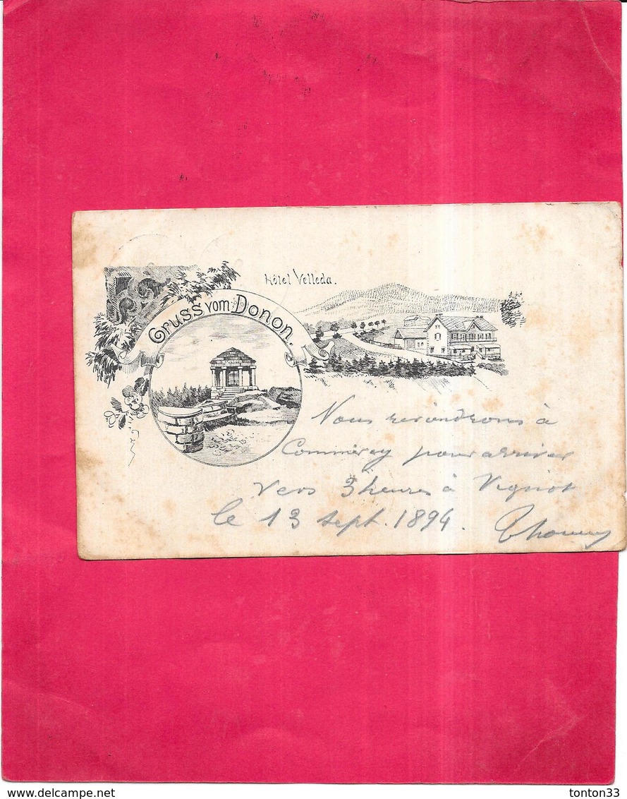 DEPT 67 - CPA DOS SIMPLE Du 13/09/1894 INTROUVABLE - GRUSS VOM DONON - Hotel Velleda - ARD1/GIR - - Autres & Non Classés