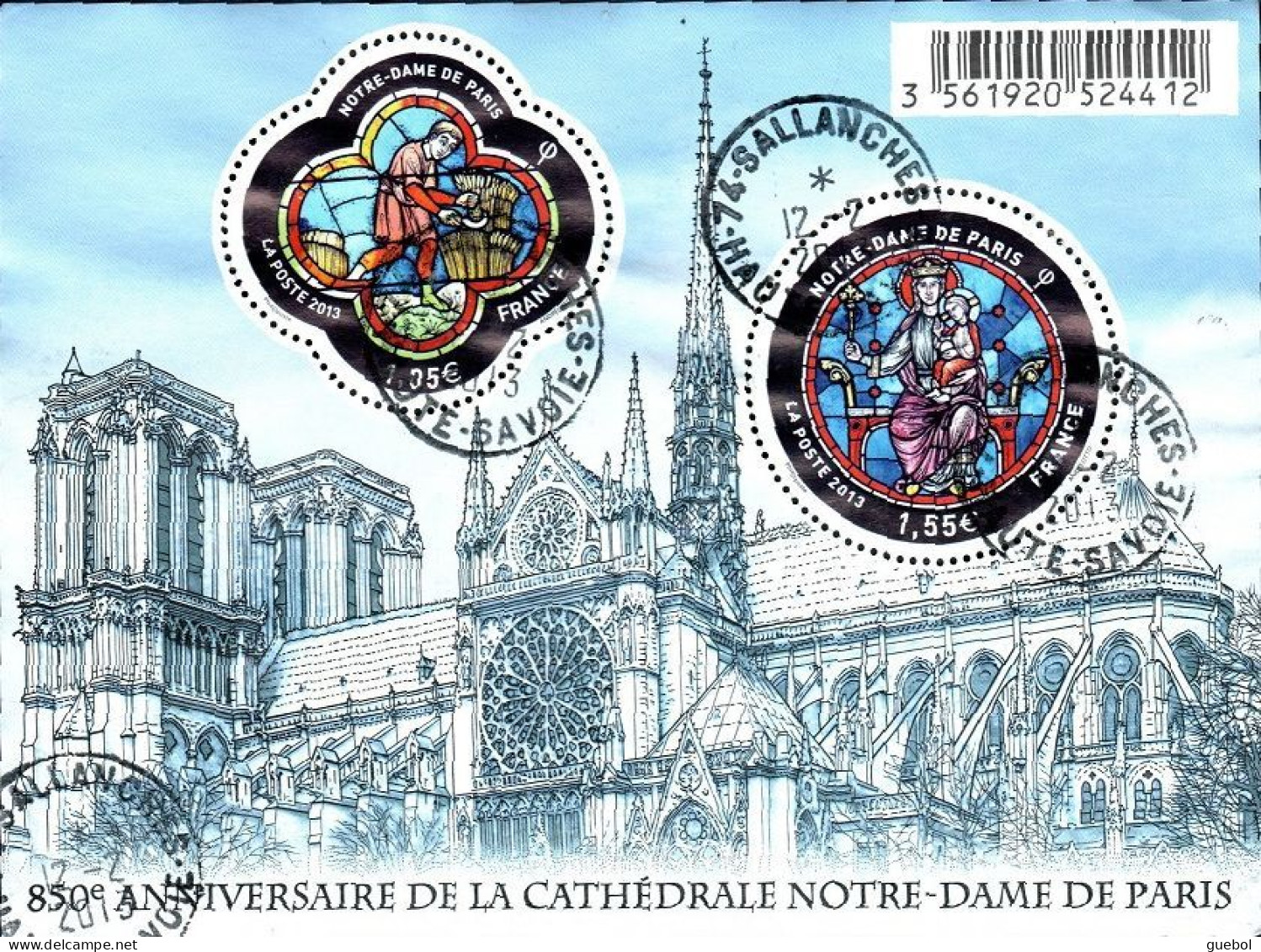 France Oblitération Cachet à Date BF N° F 4714 - Anniversaire De La Cathédrale De Paris - Usados