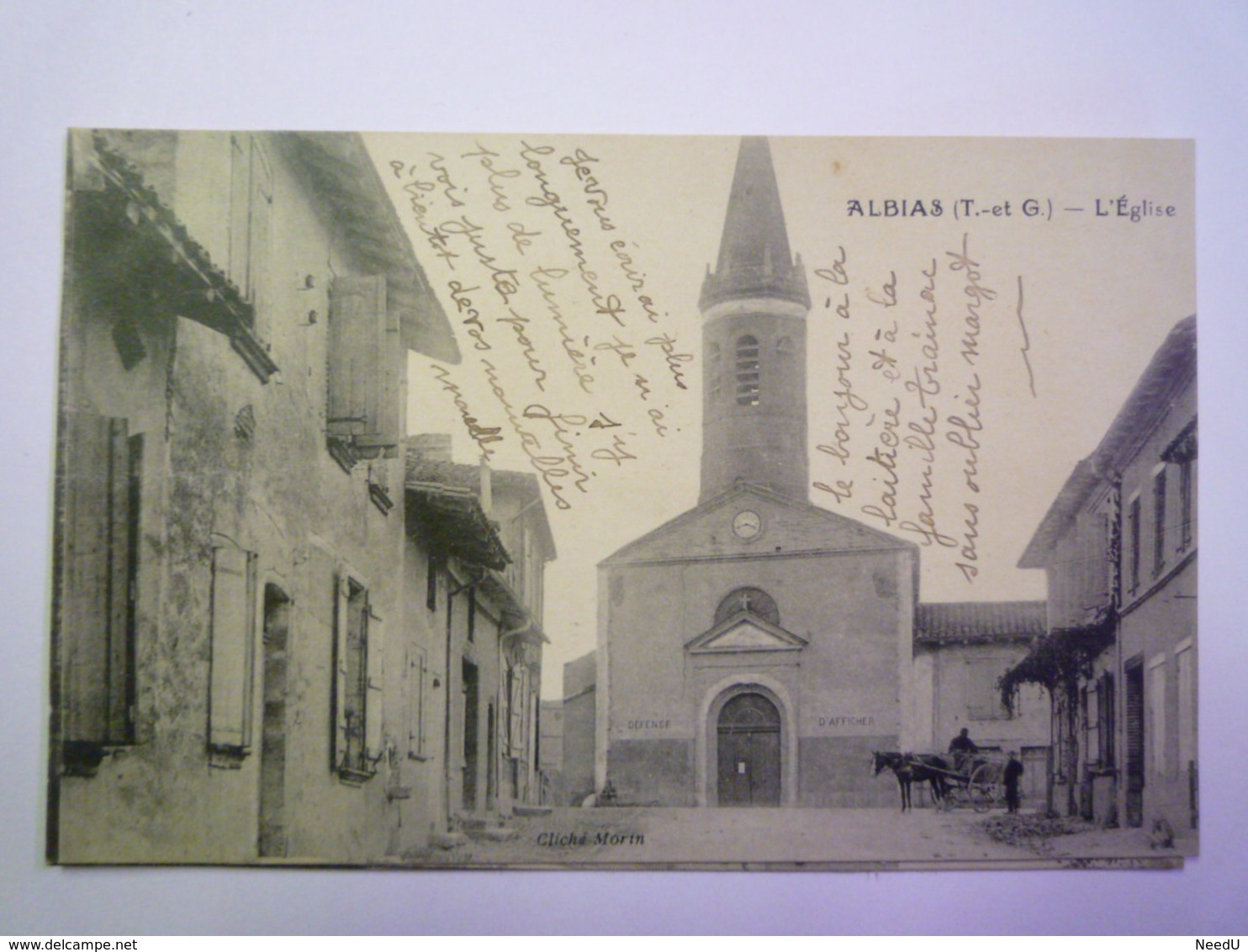 GP 2019 - 1480  ALBIAS  (Tarn-et-Garonne)  :  L'EGLISE   1925    XXX - Albias