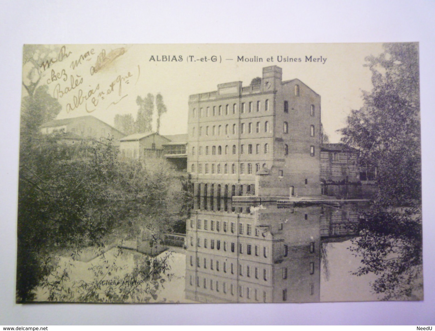 GP 2019 - 1481  ALBIAS  (Tarn-et-Garonne)  :  Le MOULIN  Et  USINE MERLY   1925    XXX - Albias