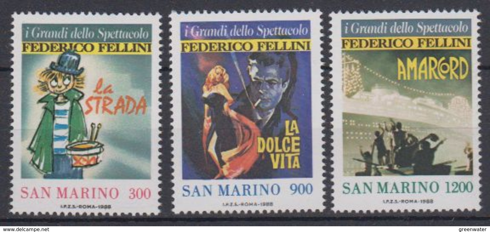 San Marino 1988 Frederico Fellini/European Cinema 3v  ** Mnh (43026J) - Ongebruikt