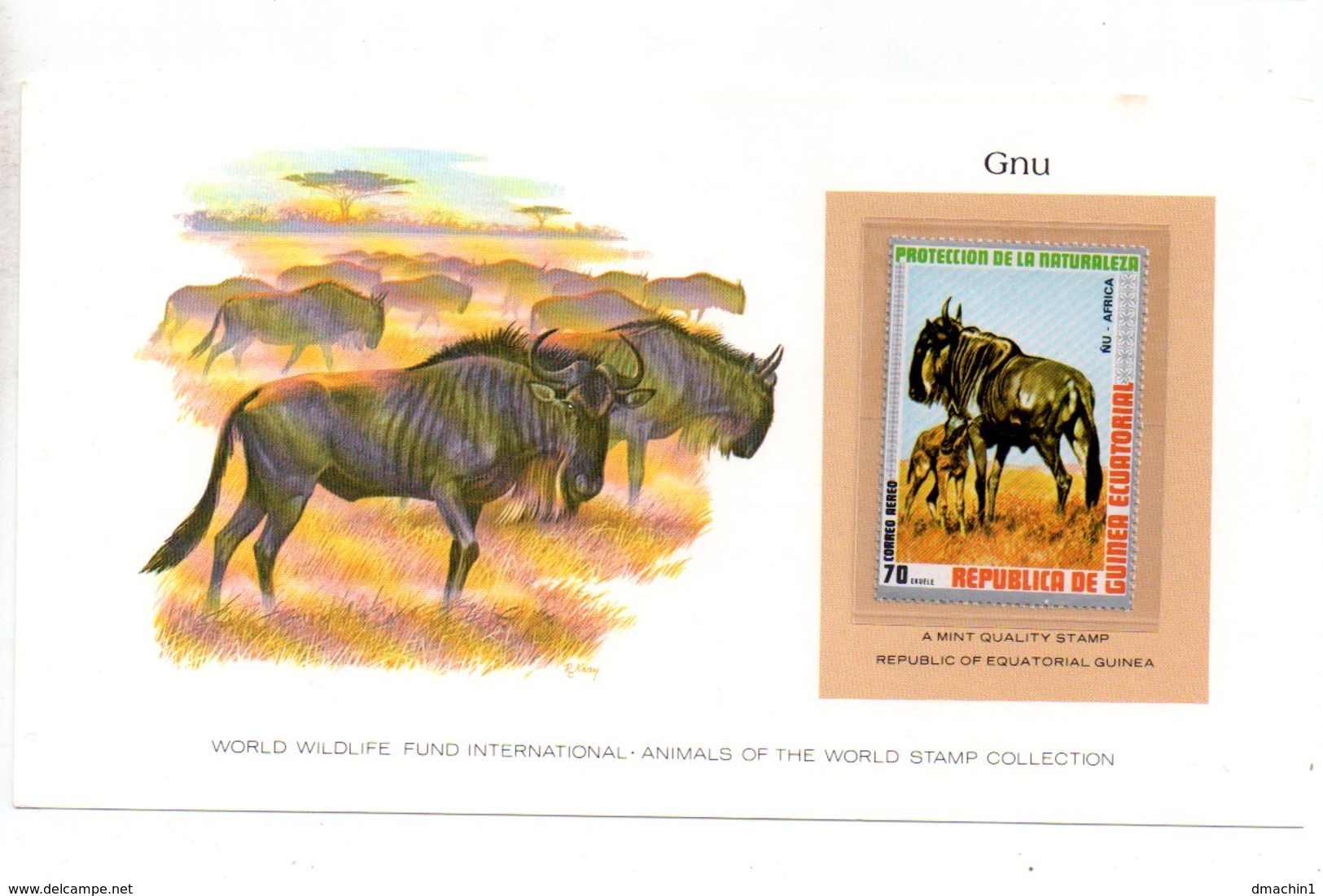 Animals Of The Worl Stamp Collection - Gnu-Guinea-voir état - Otros & Sin Clasificación