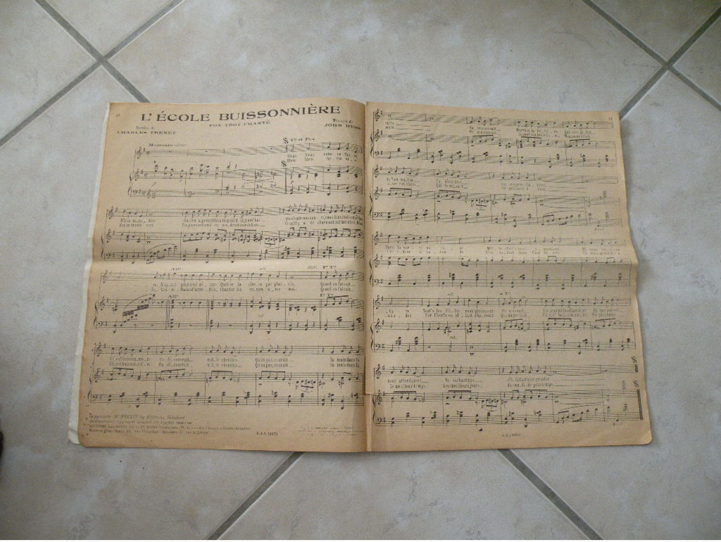 Charles Trenet, Mes Nouvelles Chansons(Titres Sur Photos) Partition 1943 - Partitions Musicales Anciennes