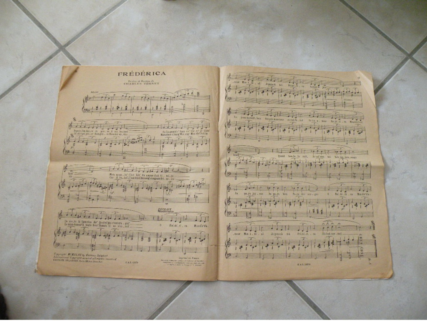 Charles Trenet, Mes nouvelles chansons(Titres sur photos) Partition 1943