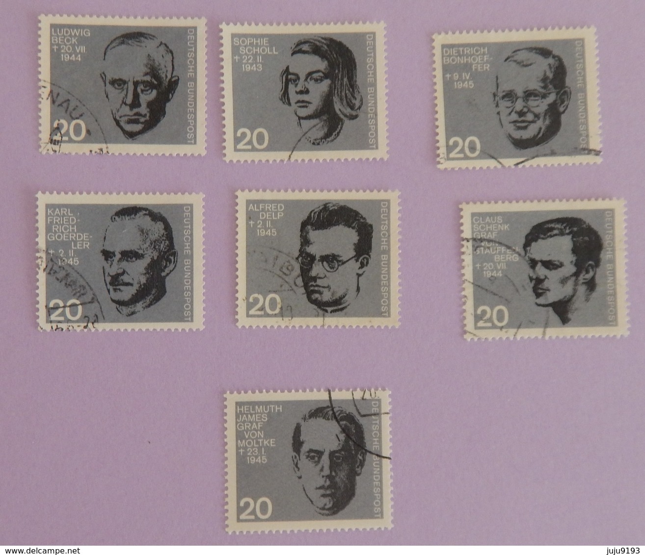 RFA YT 297/301+303/304 OBLITÉRÉS "COMBATTANTS DE LA RÉSISTANCE "ANNÉE 1964 - Used Stamps