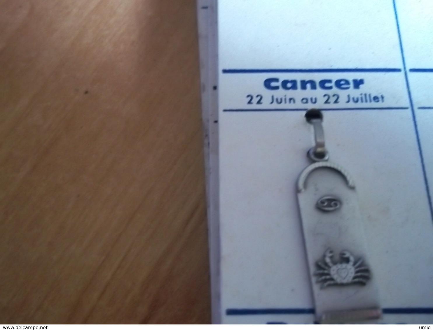 Pendentif En Métal Argenté Zodiaque  ' Signe Du Cancer ' - Hangers