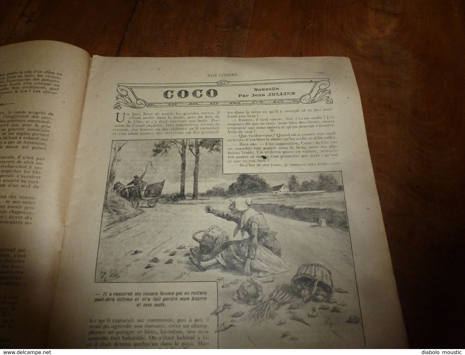 1908 NOS LOISIRS : Couv.de Fréjean;Chercheurs de trésors du lac Némi;Pour vivre longtemps:Fortune avec les escargots;etc