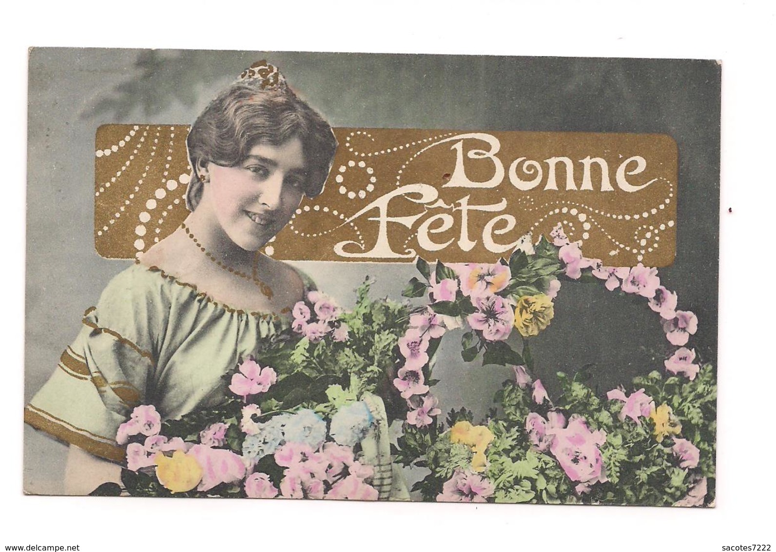 CPA BERGERET NANCY FEMME ET FLEURS - Bonne Fete - - 1900-1949