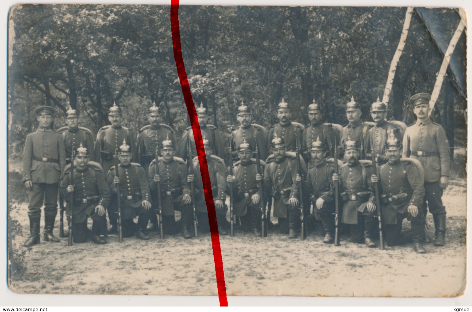 Original Foto - Zerbst - Ca. 1914 - Soldaten Mit Gewehr Und Pickelhaube - Schießausbildung - Zerbst