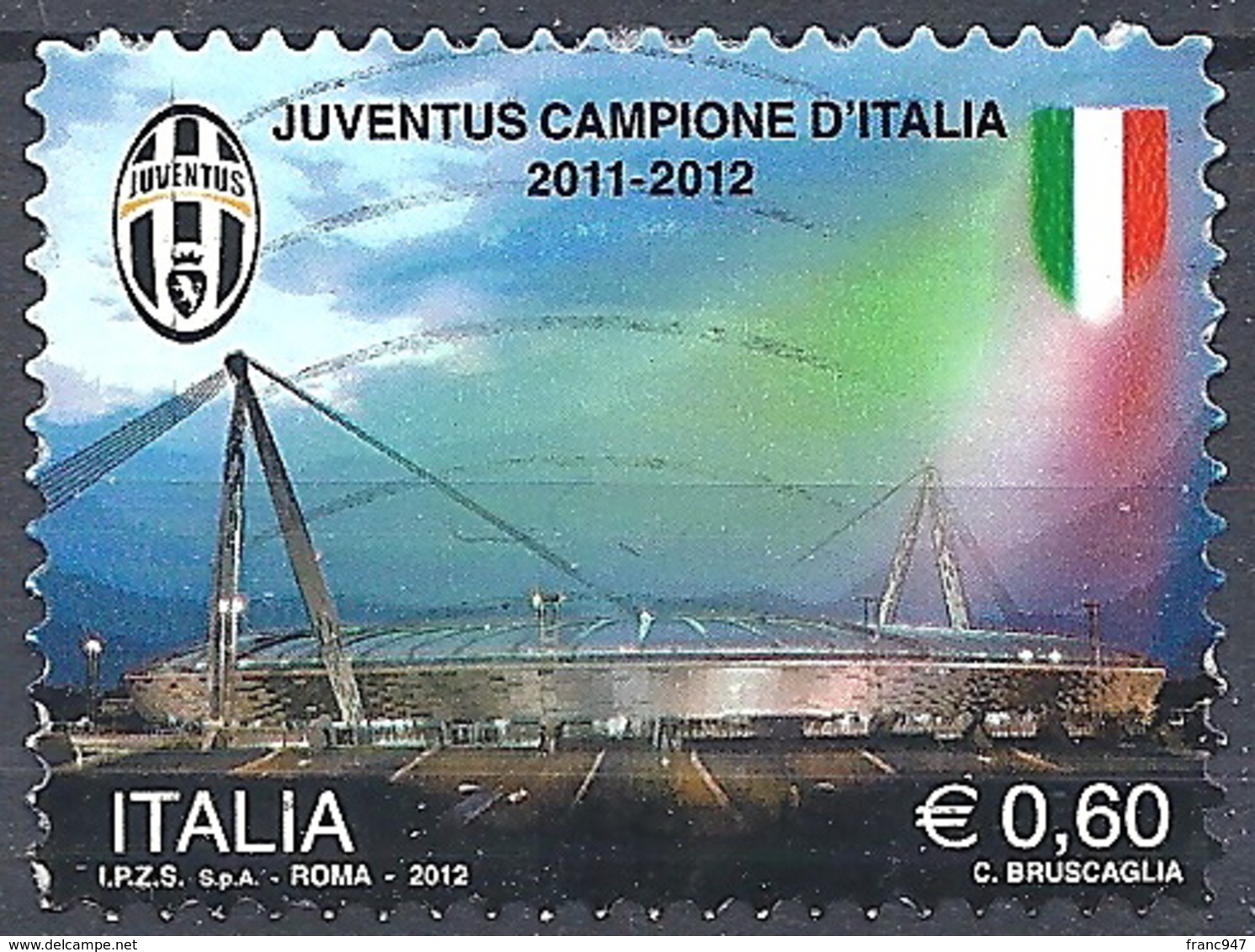 Italia, 2012 Juventus Campione D'Italia, 0.60€ # Sassone 3336 - Michel 3547 - Scott 3131  USATO - 2001-10: Usati