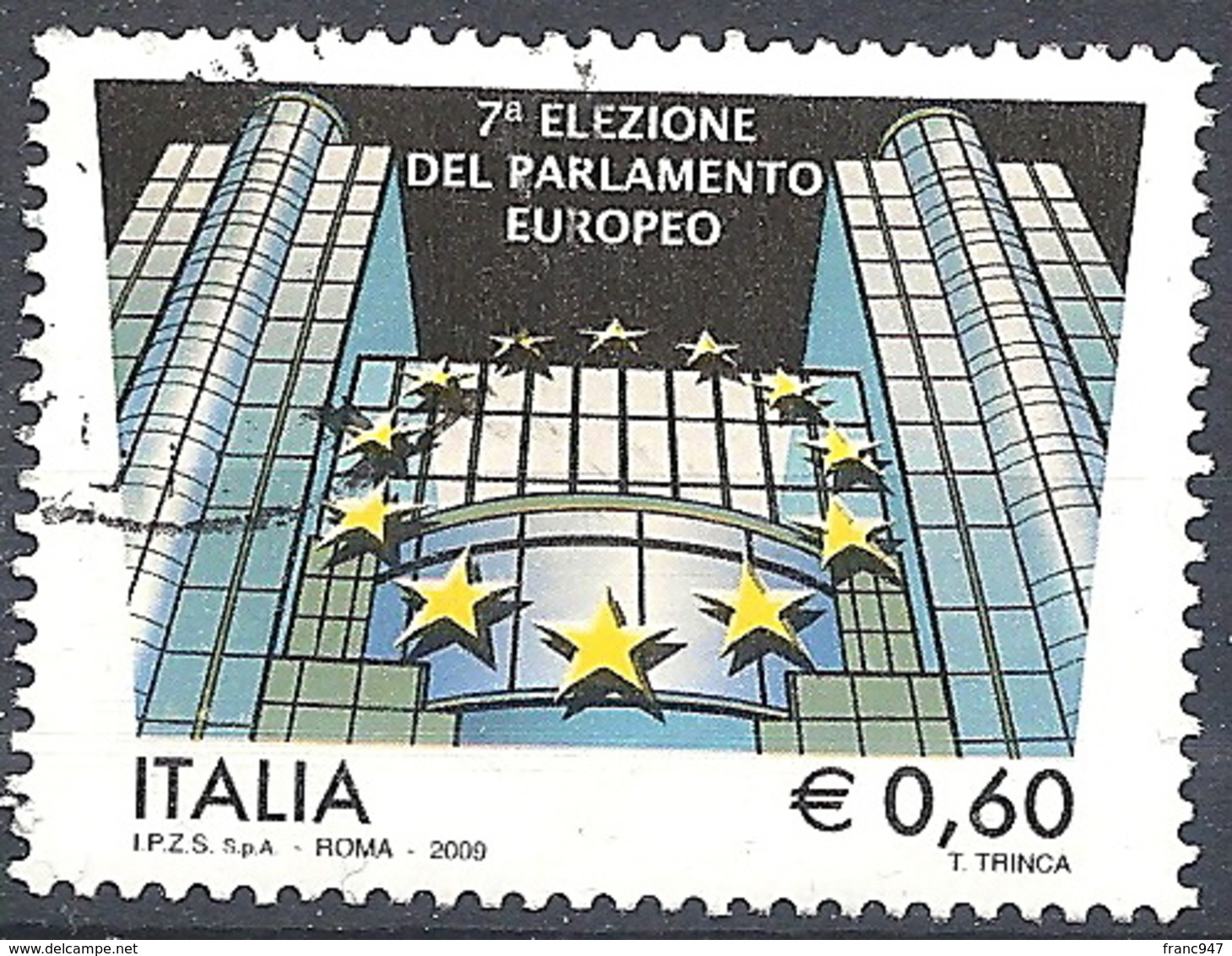 Italia, 2009 Elezione Del Parlamento Europeo, 0.60€ # Sassone 3087 - Michel 3296 - Scott 2925  USATO - 2001-10: Usados