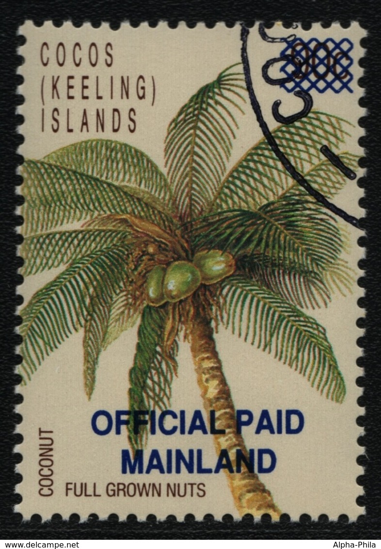 Kokos-Inseln 1991 - Dienst - Mi-Nr. 1 - "gest / Used" - Palme - Islas Cocos (Keeling)