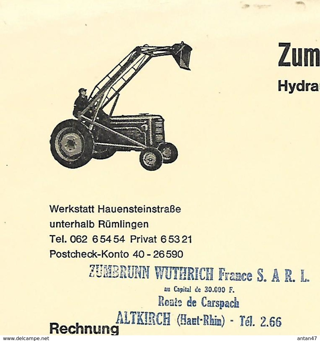 Lettre 1965/ ALLEMAGNE / WITTINSBURG / 67 ALTKIRCH/ Système Hydraulique Pour Tracteur - 1950 - ...