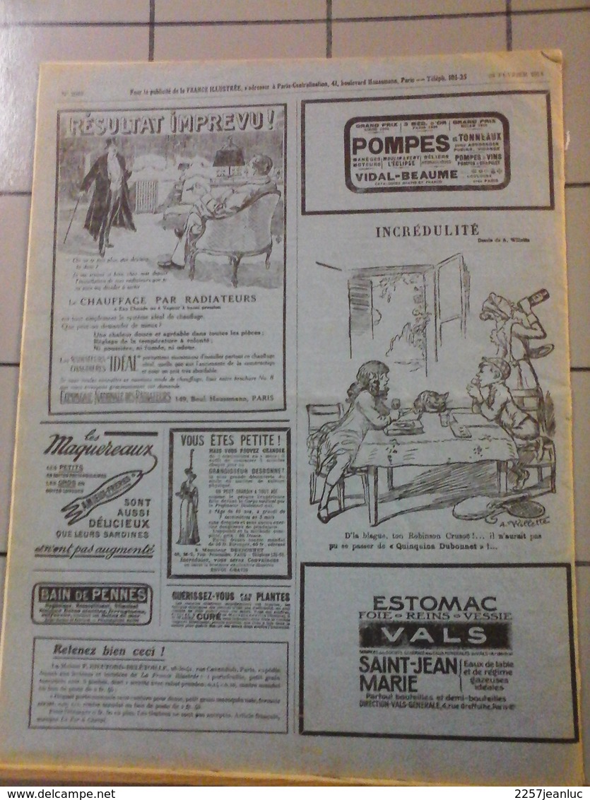 La France Illustrée Du 28 Fevrier 1914 - Divers Articles Pub Ect.. - Le Petit Journal