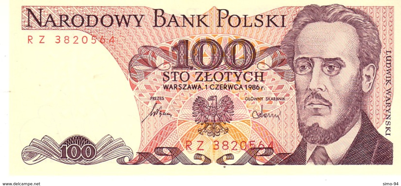 Poland P.143d 100 Zlotych 1986 Unc - Polonia