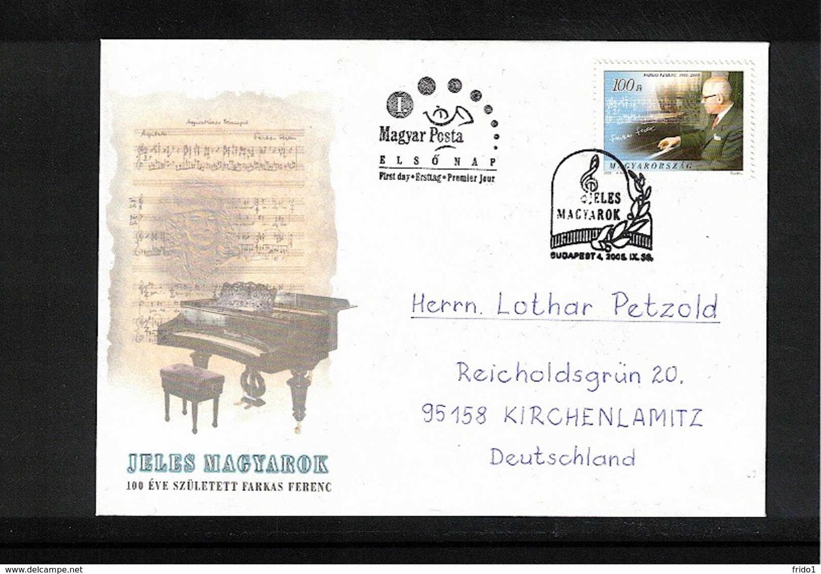 Hungary / Ungarn 2005 Farkas Ferenc Interesting Cover FDC - Musik