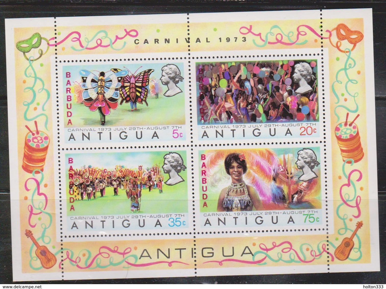 ANTIGUA Scott # 315a MNH Souvenir Sheet - Overprinted Barbuda - Antigua And Barbuda (1981-...)