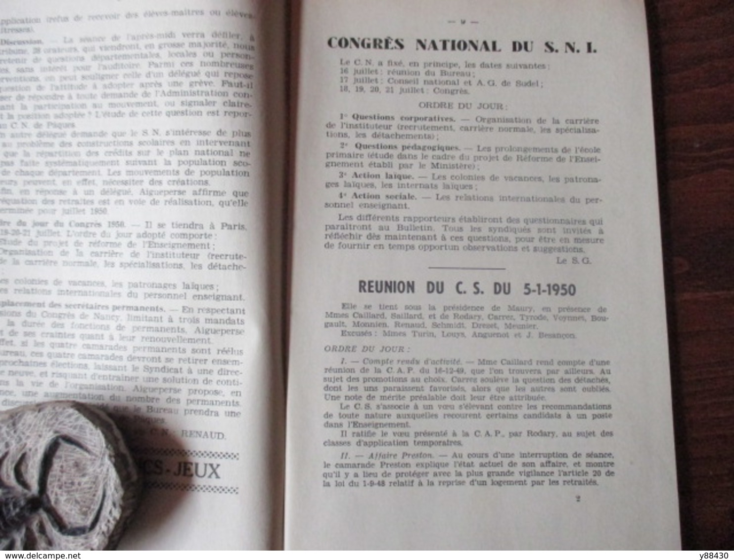 BULLETIN De La Fédération De L'Education Nationale Du DOUBS à BESANCON - Année 1950 . N°3 - 84 Pages -24 Scan - Lesekarten