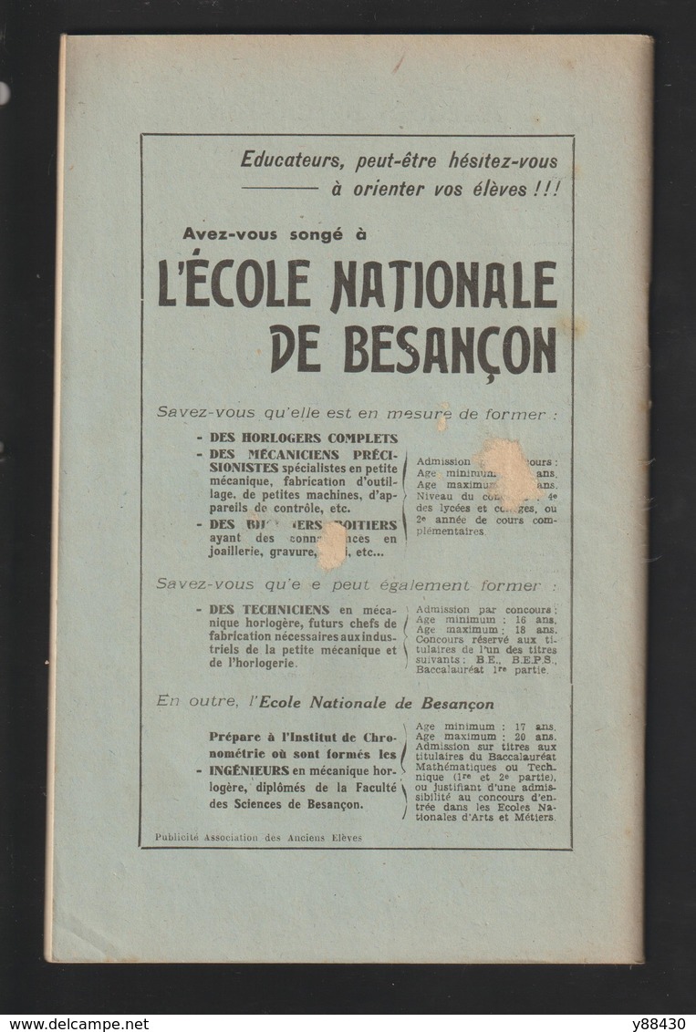 BULLETIN de la Fédération de l'Education Nationale du DOUBS à BESANCON - année 1950 . n°3 - 84 pages -24 scan