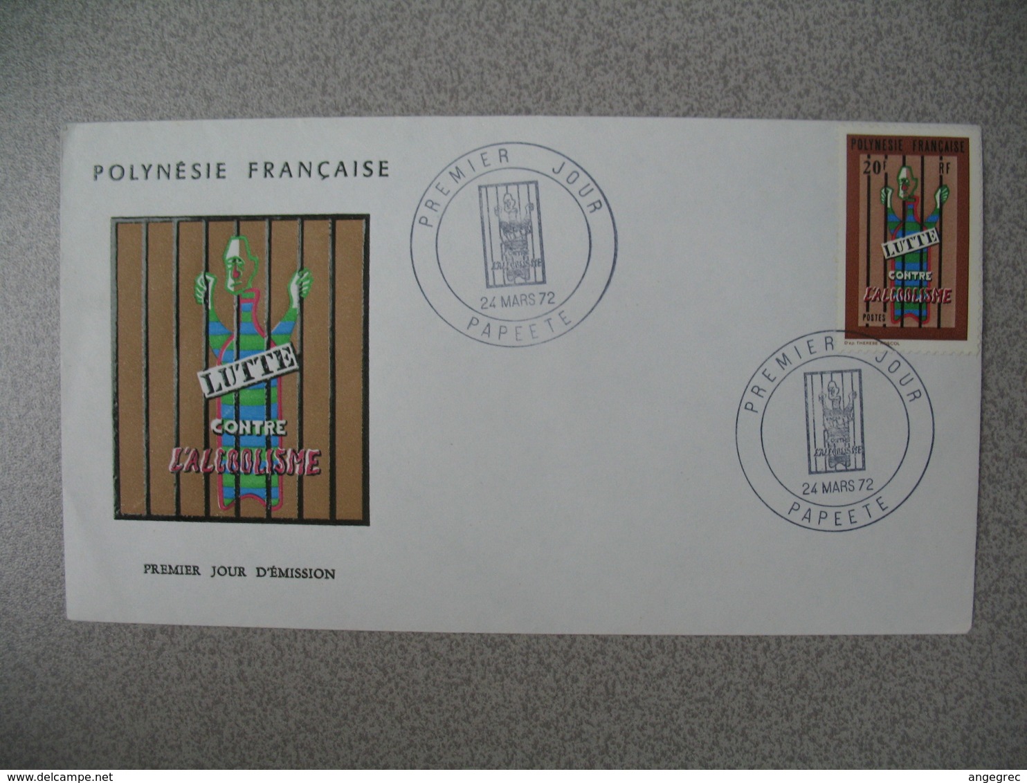 FDC 1972  Polynésie Française N°  92  Lutte Contre L'alcoolisme - FDC