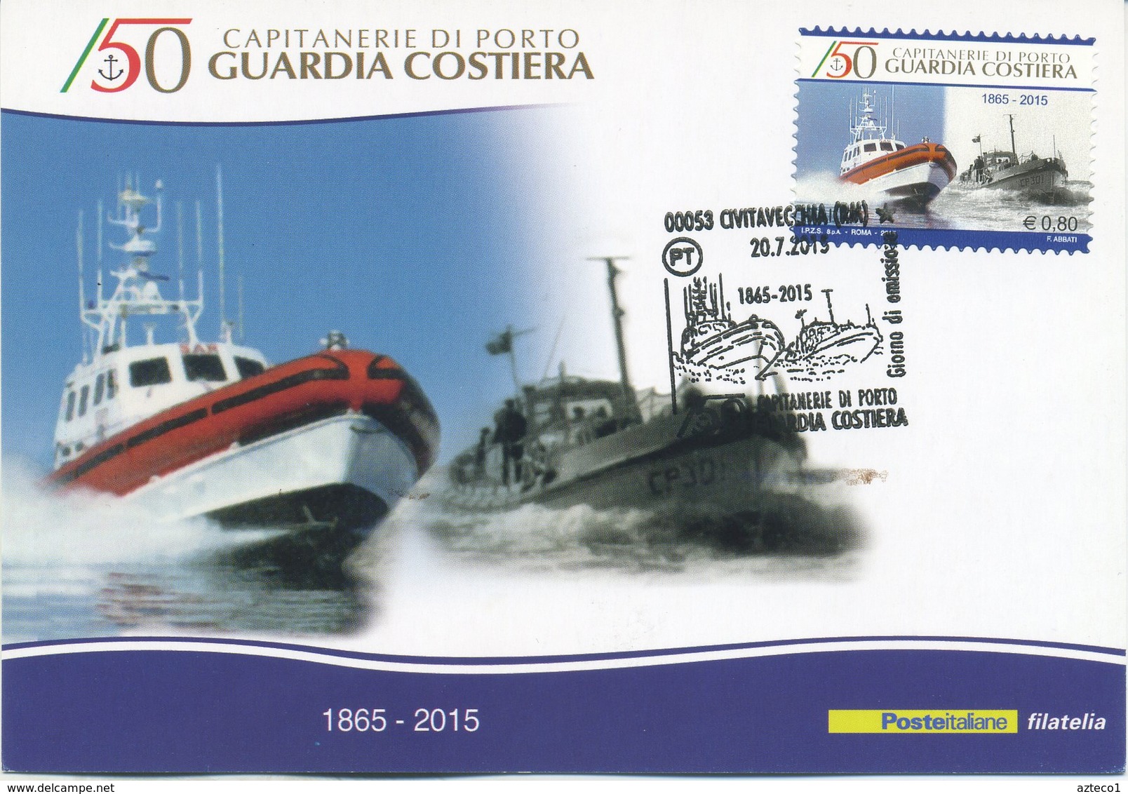 ITALIA - FDC MAXIMUM CARD 2015 - GUARDIA COSTIERA - ANNULLO SPECIALE CIVITAVECCHIA - Maximum Cards