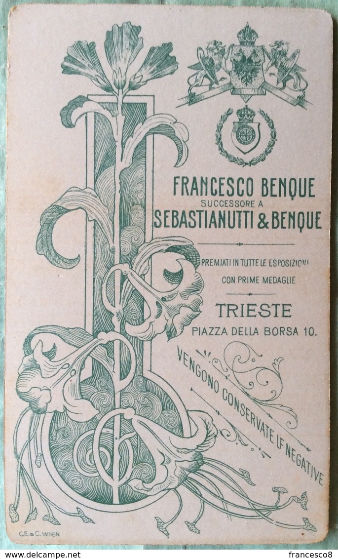 FRANCESCO BENQUE SUCCESSORE A SEBASTIANUTTI & BENQUE - TRIESTE / Ritratto - Antiche (ante 1900)