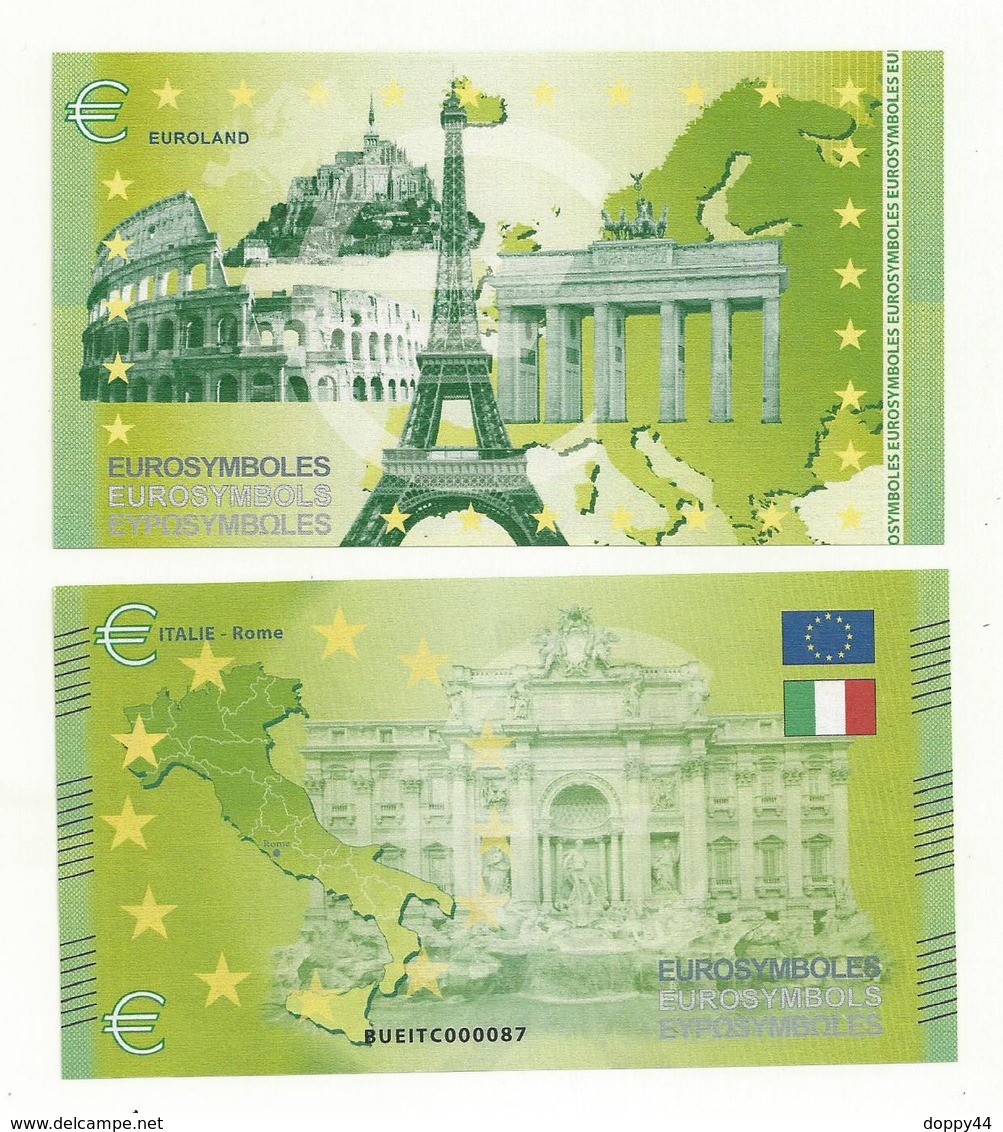 BILLET TOURISTIQUE EUROSYMBOLES ROME/ITALIE THEME CAPITALES EUROPEENNES NEUF SUPERBE - Essais Privés / Non-officiels