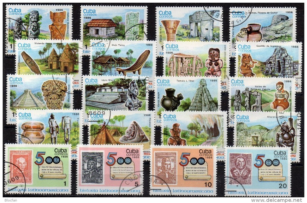 History 500Jahre Entdeckung Amerika Kuba 3042/61+4xKB O 32€ Historische Marke M/s Stamps On Stamp Sheetlets Bf Cuba - Covers & Documents