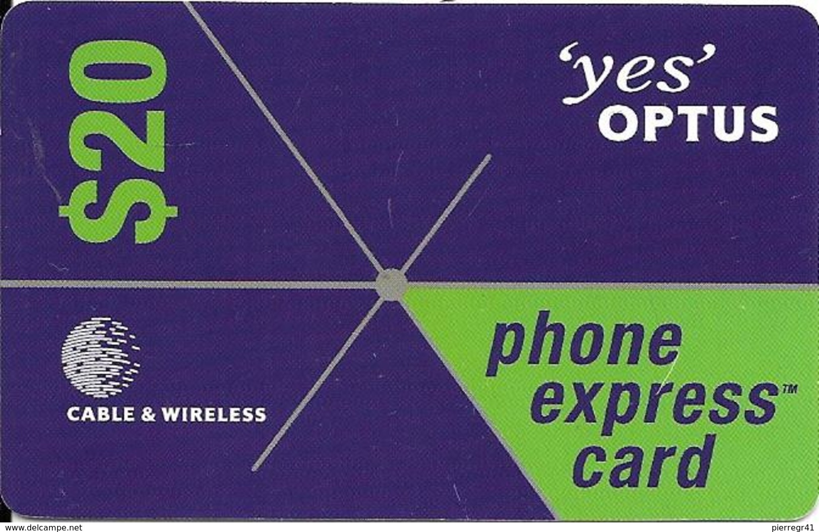 CARTE-PREPAYEE-AUSTRALIE-20$-2002-CABLE & WIRELESS-YES OPTUS- TBE- - Australie