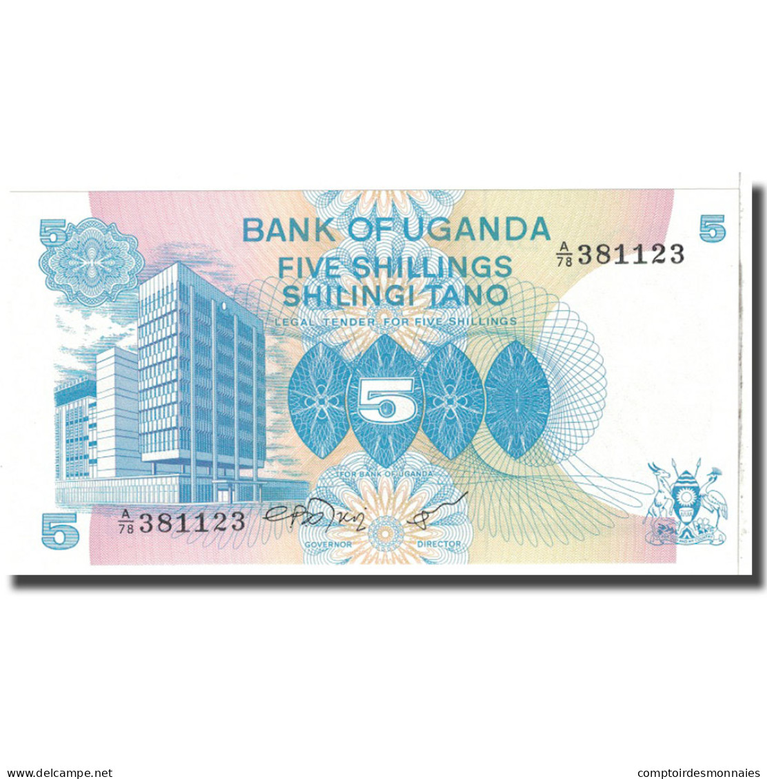 Billet, Uganda, 5 Shillings, KM:10, NEUF - Uganda