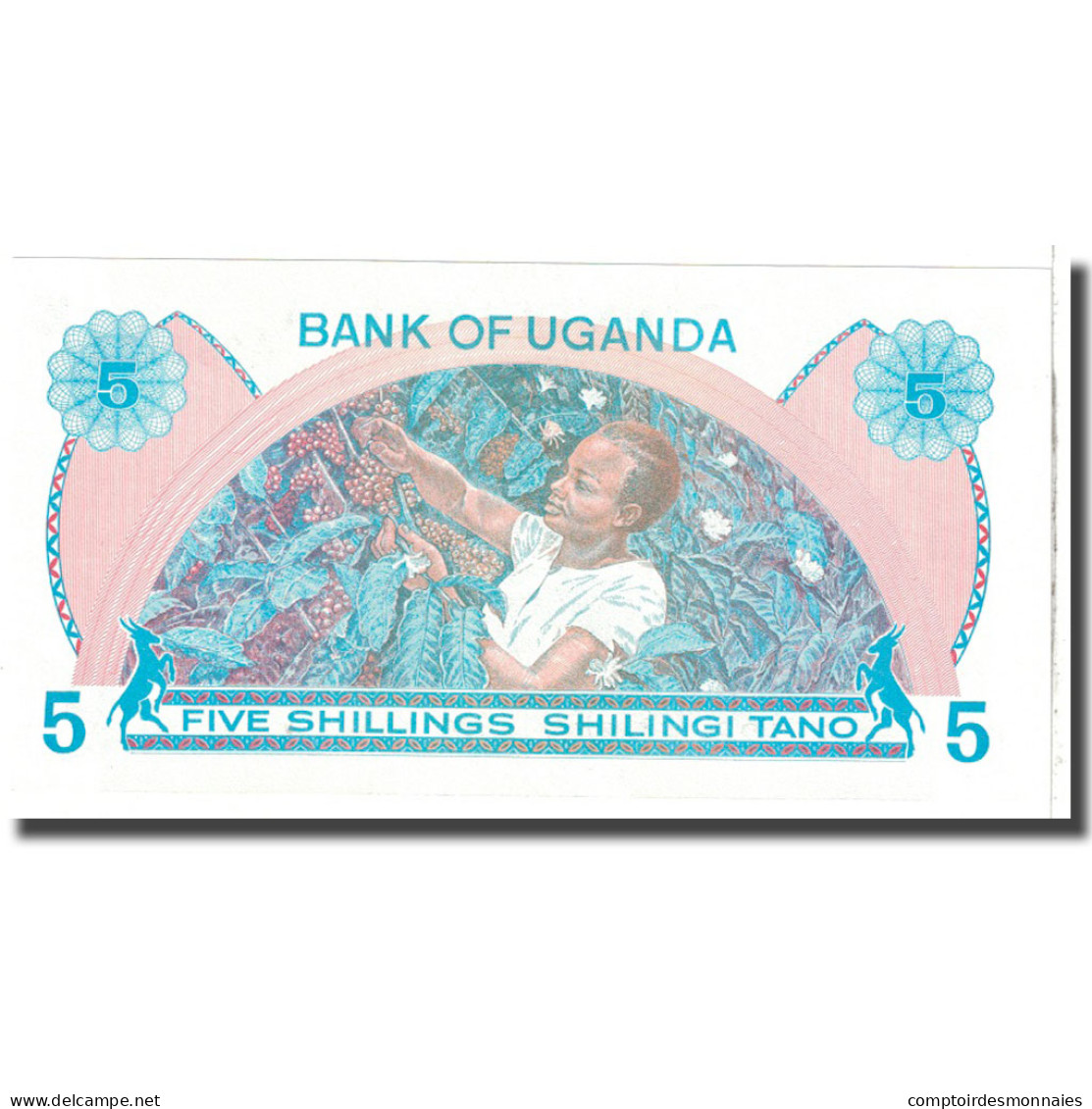 Billet, Uganda, 5 Shillings, KM:10, NEUF - Ouganda