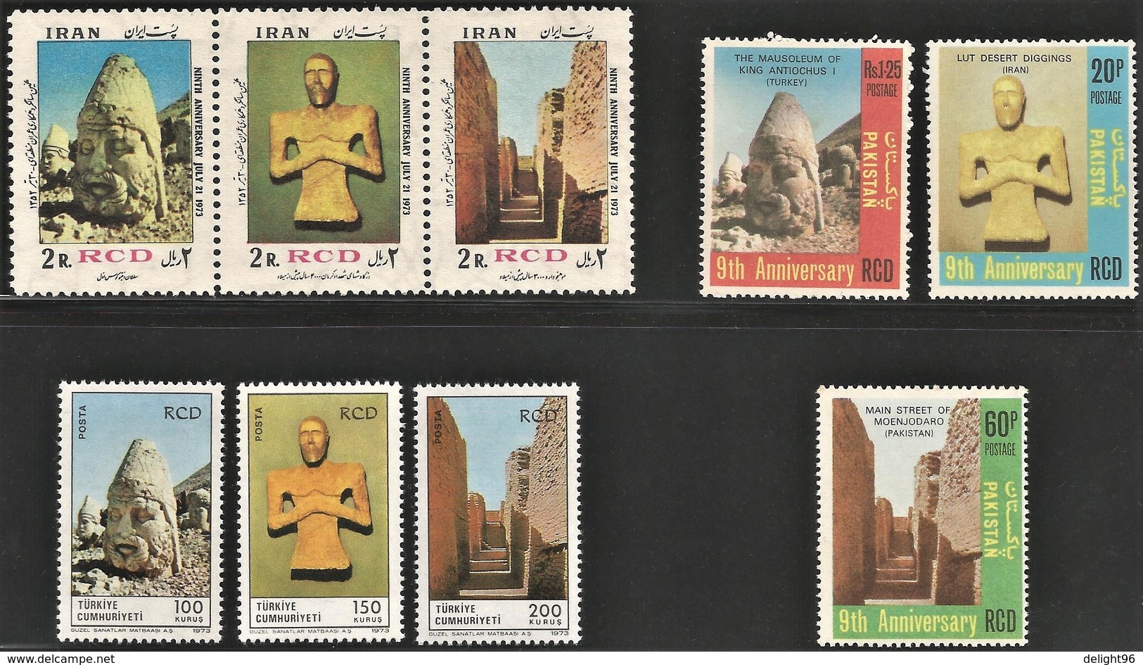 1973 Iran / Pakistan / Turkey RCD: Historical Sites Joint Issue (** / MNH / UMM) - Joint Issues