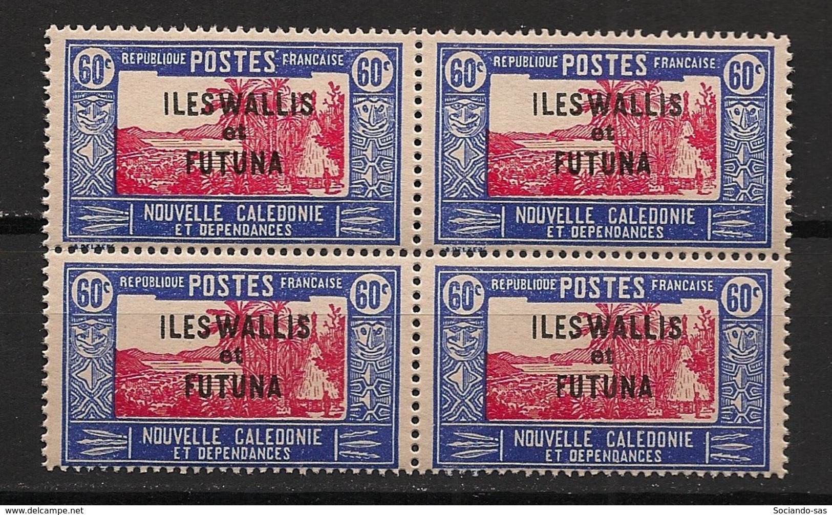 Wallis Et Futuna - 1939-40 - N°Yv. 79 - Case De Chef 60c - Bloc De 4 - Neuf Luxe ** / MNH / Postfrisch - Nuovi