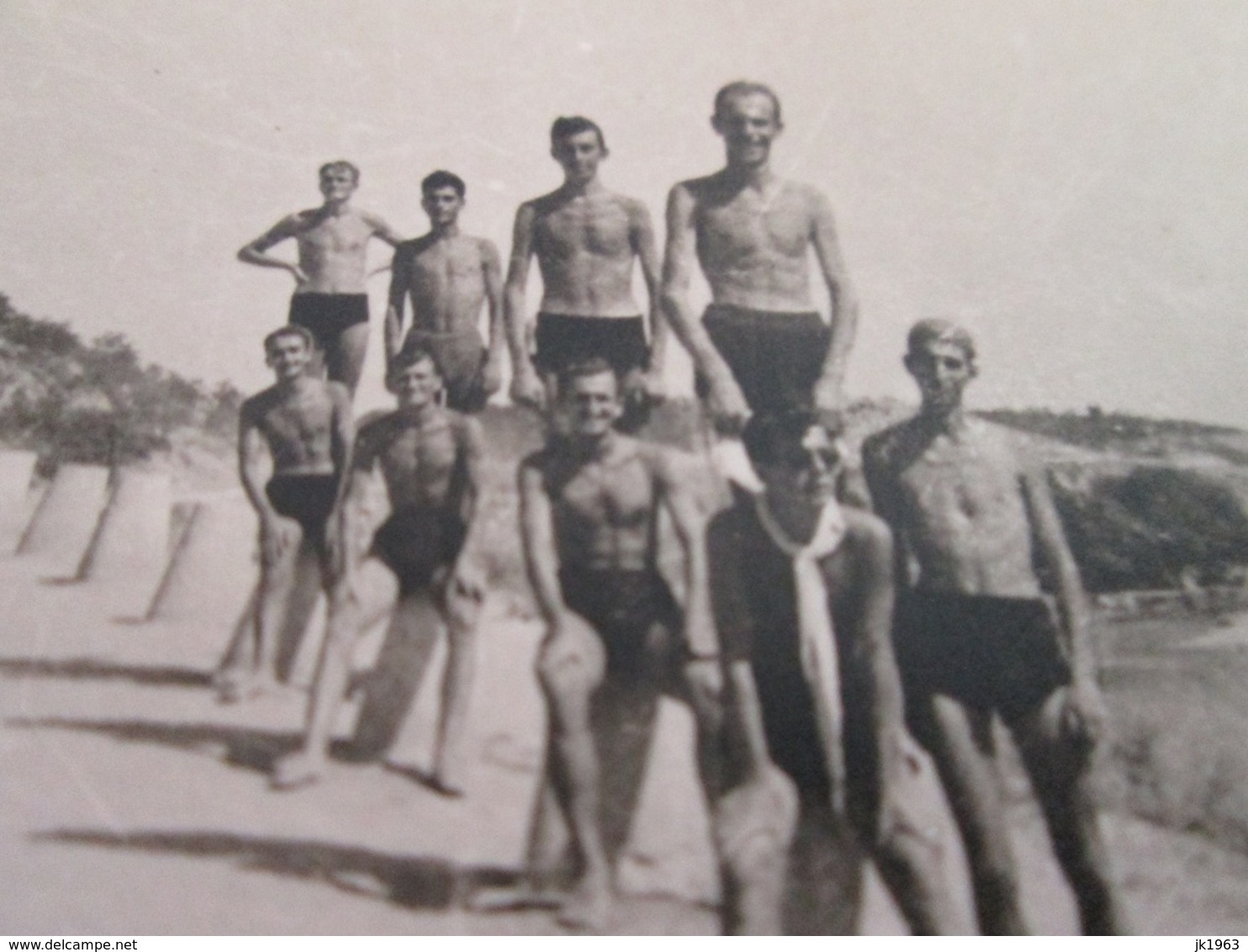 MACEDONIA, 18 PHOTOS, MEN AND WOMEN IN SWIMSUITS ON THE BEACH THE RIVER VARDAR, SKOPJE 1943