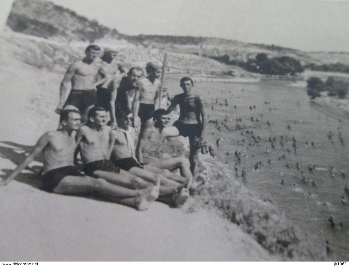 MACEDONIA, 18 PHOTOS, MEN AND WOMEN IN SWIMSUITS ON THE BEACH THE RIVER VARDAR, SKOPJE 1943