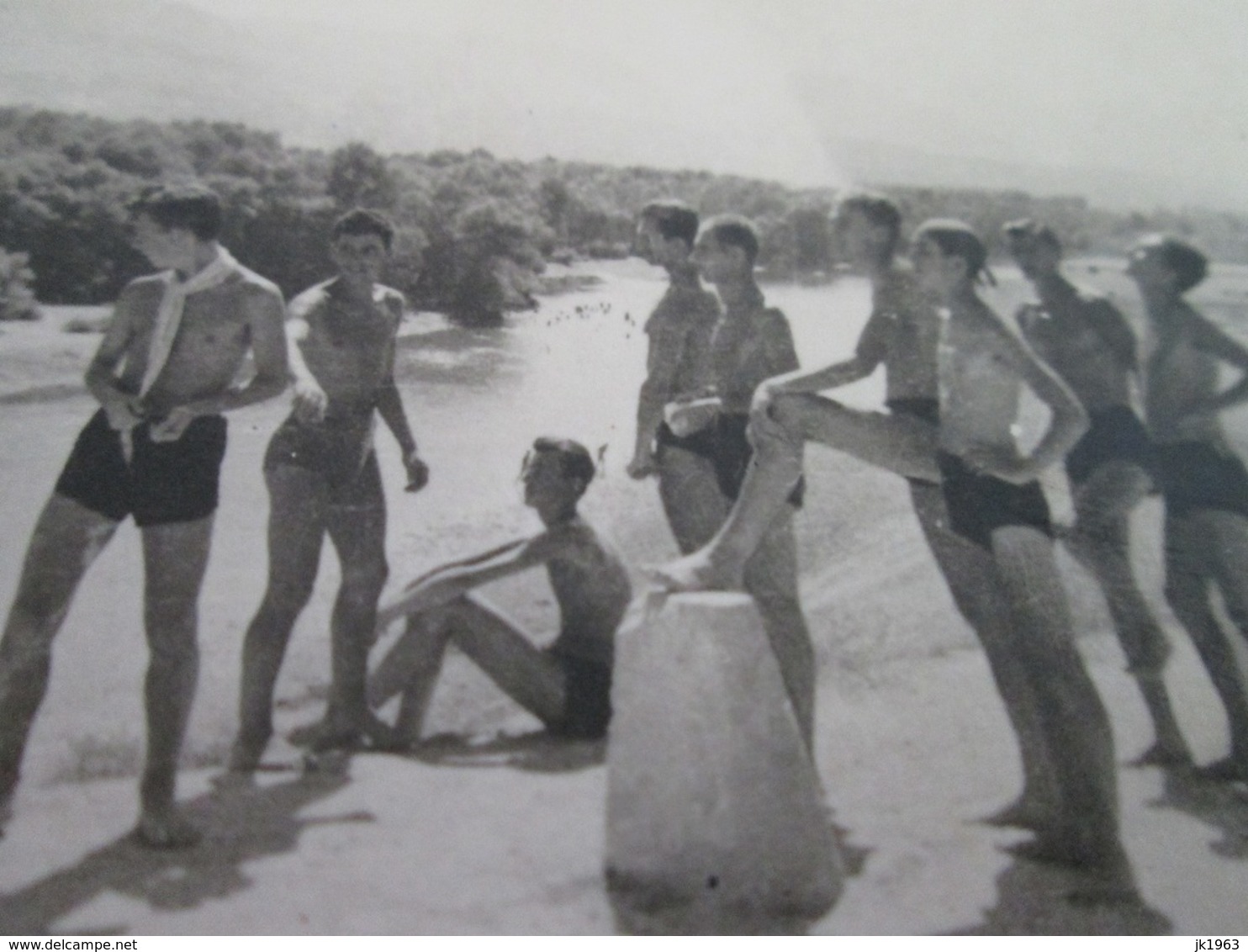 MACEDONIA, 18 PHOTOS, MEN AND WOMEN IN SWIMSUITS ON THE BEACH THE RIVER VARDAR, SKOPJE 1943