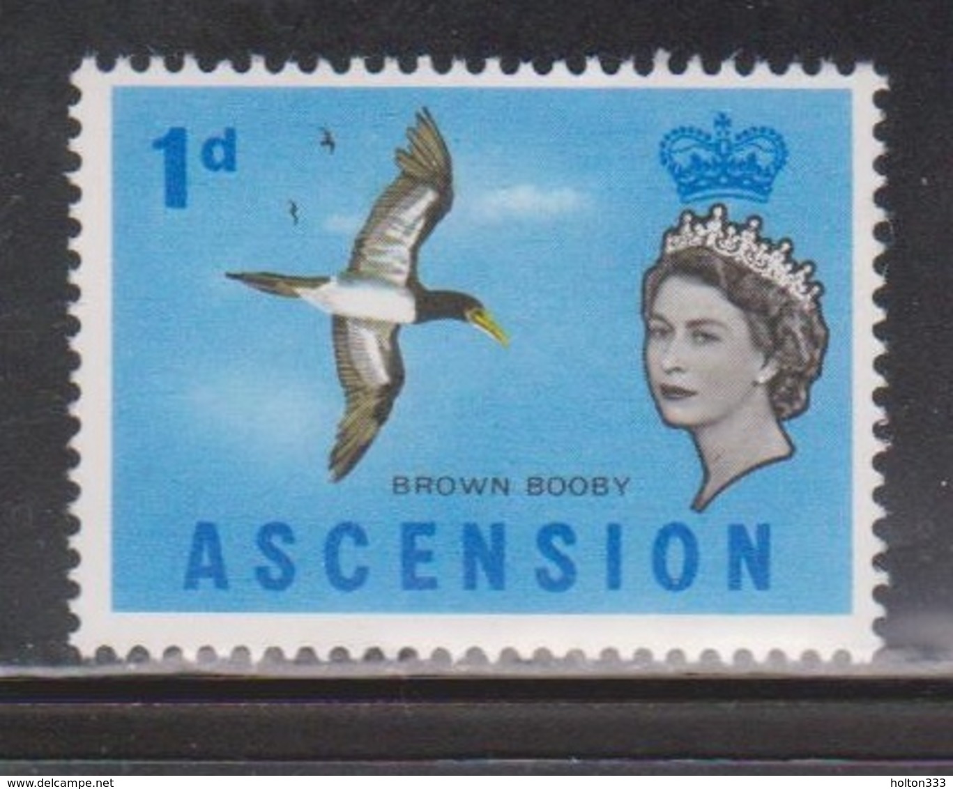 ASCENSION Scott # 75 MH - QEII & Bird - Brown Booby - Ascension