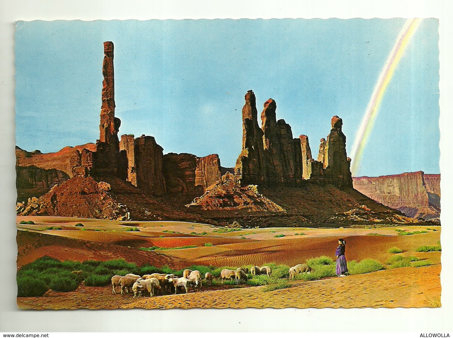 4130 "TENDING NAVAJO SHEEP MONUMENT VALLEY-ARIZONA" CARTOLINA POSTALE ORIGINALE NON SPEDITA - Otros & Sin Clasificación