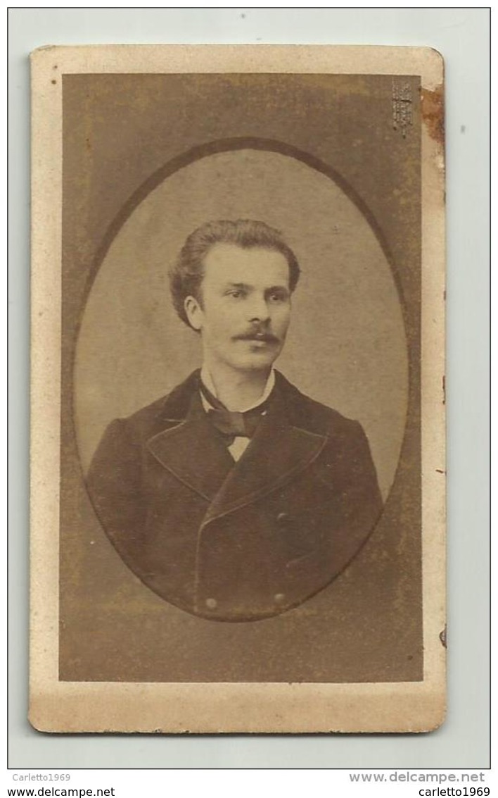 FOTO UOMO PRIMO PIANO  - CAJANI FOTOGR. - FINE 800 -  FORMATO CM.10,5X6,5 - Old (before 1900)
