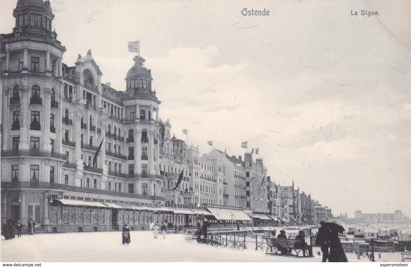OSTENDE. LE DIGUE. VINTAGE PANORAMA. NELS. CPA CIRCA 1910's - BLEUP - Oostende