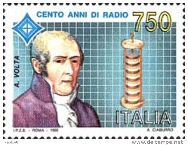 ITALIA REPUBBLICA ITALY REPUBLIC 1992 INVENZIONE DELLA RADIO ALESSANDRO VOLTA MNH - 1991-00: Neufs