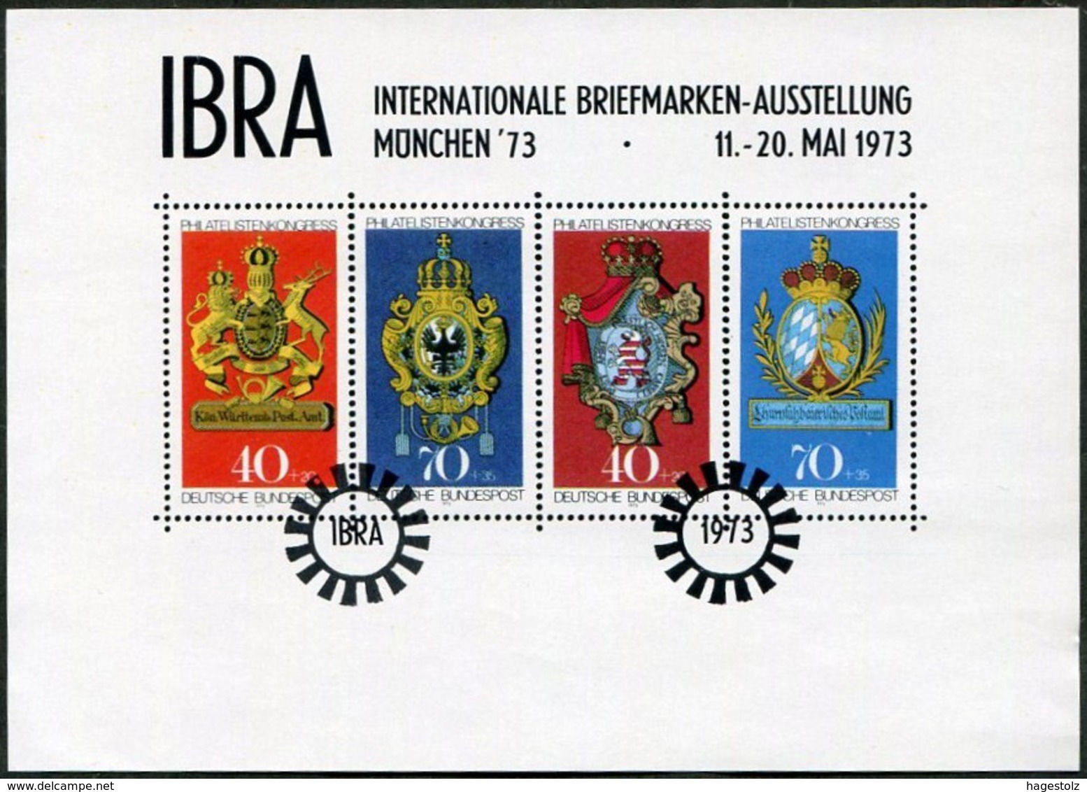 Germany 1973 München IBRA Block Philatelic Exhibition Exposition Ausstellung Vignette Poster Stamp Reklamemarke - Esposizioni Filateliche