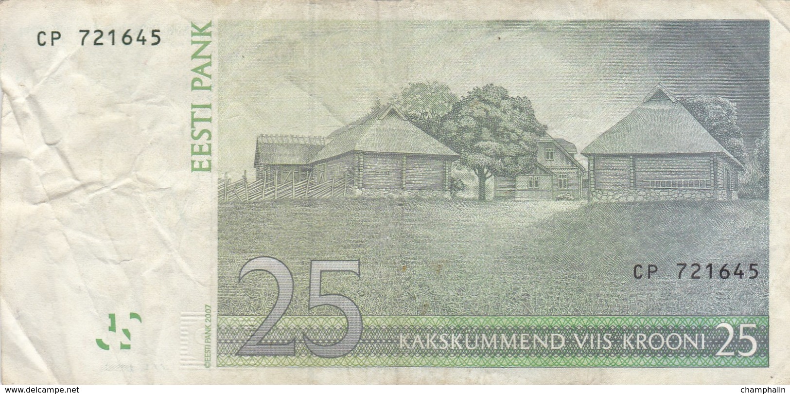 Estonie - Billet De 25 Krooni - Anton-Hansen Tammsaare - 2007 - Estonia