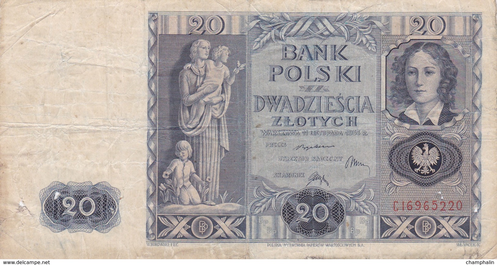 Pologne - Billet De 20 Zlotych - 11 Novembre 1936 - Pologne