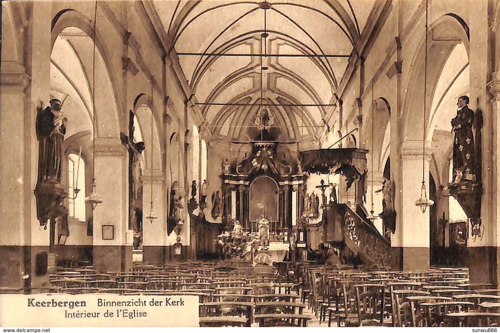 Keerbergen - Binnenzicht Der Kerk (Uitg, Ed. Casteels, 1925) - Keerbergen