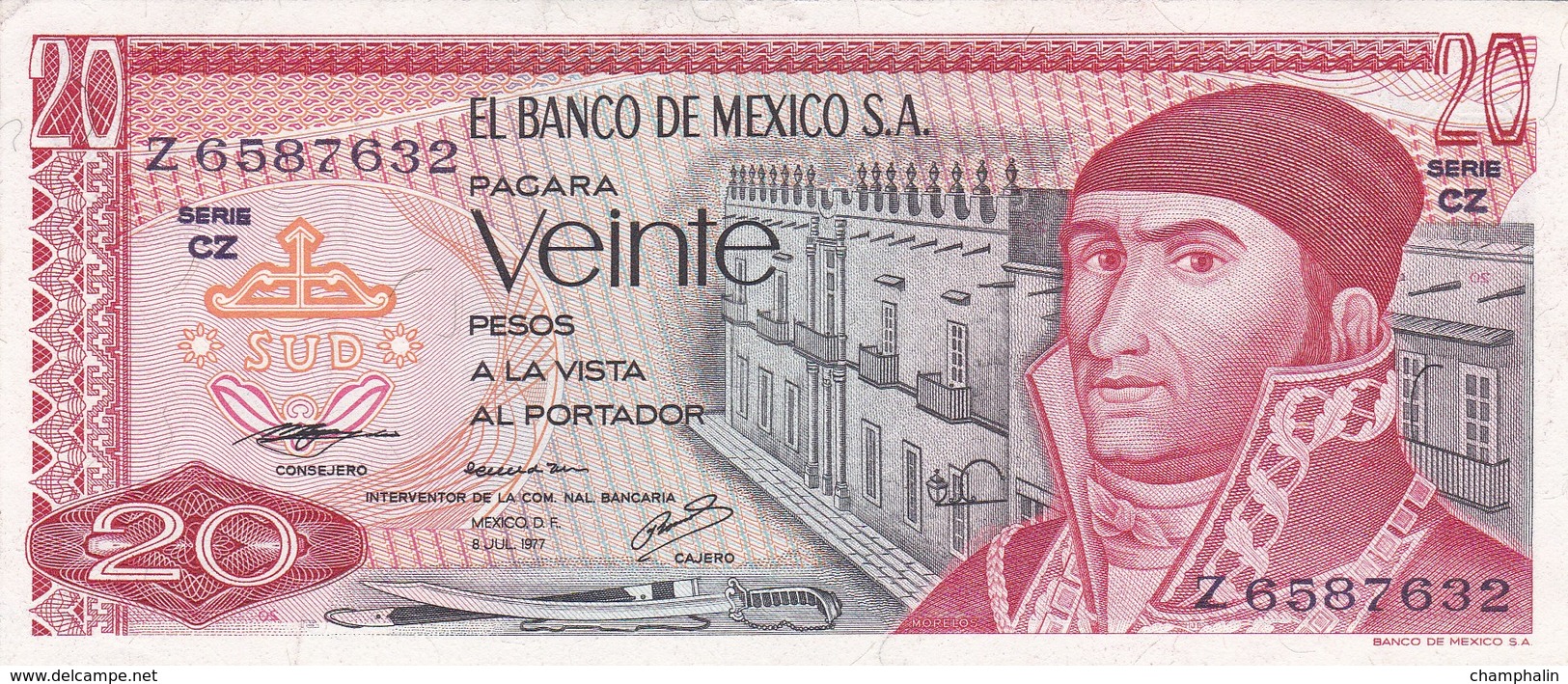 Mexique - Billet De 20 Pesos - 8 Juillet 1977 - Neuf - México