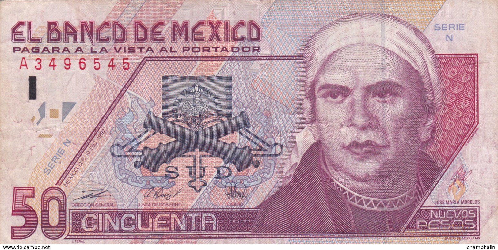 Mexique - Billet De 50 Nuevos Pesos - José Maria Morelos - 10 Décembre 1992 - Mexique